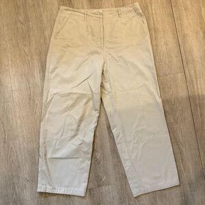 Talbots Petites Tan Chino Style Ankle/Crop Pants 12P 100% Cotton